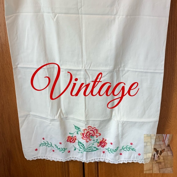 Other - 2 vintage floral embroidered pillowcases